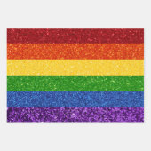 LGBT-Glitzer-Regenbogenfarben Geschenkpapier Set (Vorderseite)