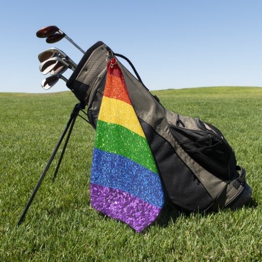 LGBT-Glitzer-Regenbogenfarben Golfhandtuch (Gras)