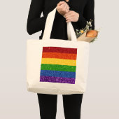 LGBT-Glitzer-Regenbogenfarben Jumbo Stoffbeutel (Vorderseite (Produkt))