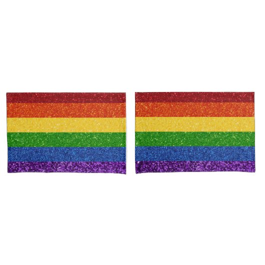 LGBT-Glitzer-Regenbogenfarben Kissenbezug (Vorderseite-Set)