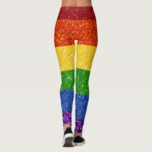 LGBT-Glitzer-Regenbogenfarben Leggings (Rückseite)