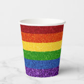 LGBT-Glitzer-Regenbogenfarben Pappbecher (Rückseite)