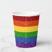 LGBT-Glitzer-Regenbogenfarben Pappbecher (Rechts)
