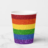 LGBT-Glitzer-Regenbogenfarben Pappbecher (Vorderseite)