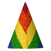 LGBT-Glitzer-Regenbogenfarben Partyhütchen (Rückseite)