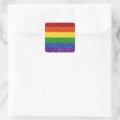 LGBT-Glitzer-Regenbogenfarben Quadratischer Aufkleber (Tasche)