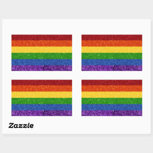 LGBT-Glitzer-Regenbogenfarben Rechteckiger Aufkleber