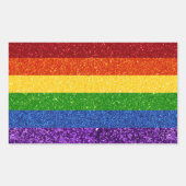 LGBT-Glitzer-Regenbogenfarben Rechteckiger Aufkleber (Vorderseite)