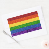 LGBT-Glitzer-Regenbogenfarben Rechteckiger Aufkleber (Umschlag)