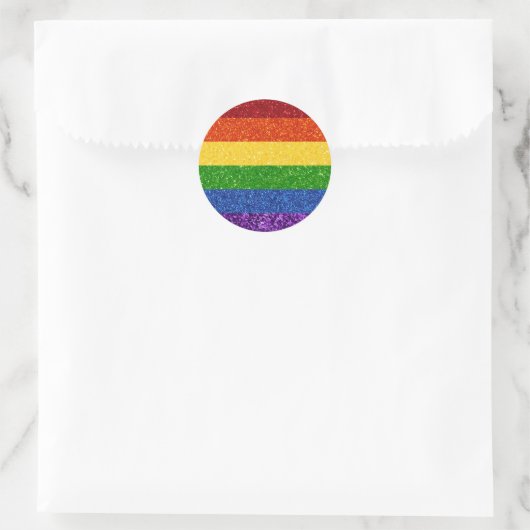 LGBT-Glitzer-Regenbogenfarben Runder Aufkleber (Tasche)