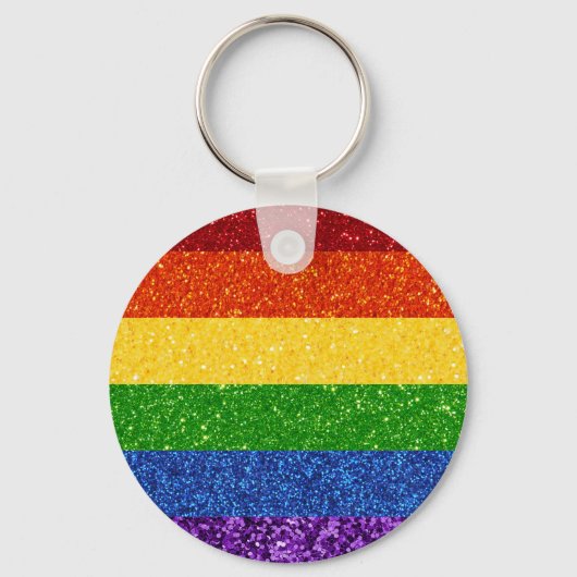 LGBT-Glitzer-Regenbogenfarben Schlüsselanhänger (Vorderseite)