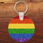 LGBT-Glitzer-Regenbogenfarben Schlüsselanhänger (Vorderseite)