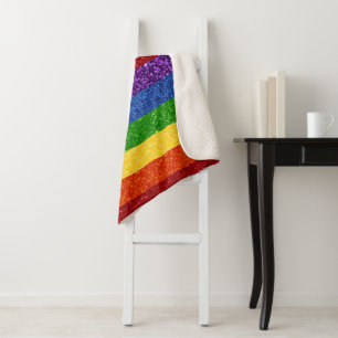 LGBT-Glitzer-Regenbogenfarben Sherpadecke