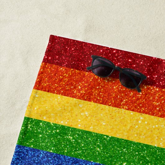 LGBT-Glitzer-Regenbogenfarben Strandtuch (Beispiel)