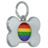 LGBT-Glitzer-Regenbogenfarben Tiermarke (Vorderseite links)