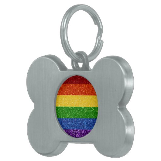 LGBT-Glitzer-Regenbogenfarben Tiermarke (Vorderseite rechts)