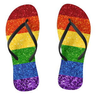 LGBT-Glitzer-Regenbogenflagge Badesandalen