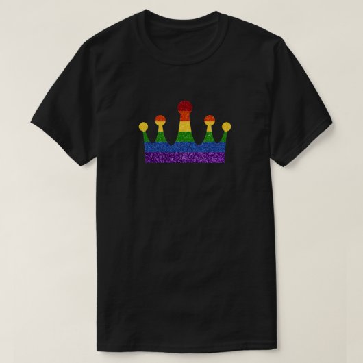 LGBT-Glitzer-Regenbogenkrone T-Shirt (Design vorne)