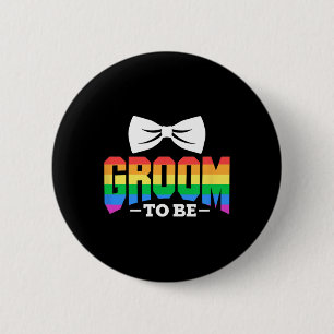 LGBT Groom zu Gay Lesbian Stag Party Rainbow Button