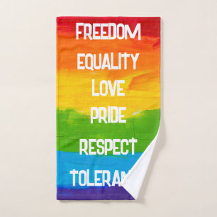 LGBT-Handtuch mit Regenbogenflagge - Stolz & Gleic Handtuch