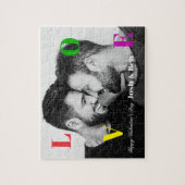 LGBT Happy Valentine's Day Custom Foto Monogram Puzzle (Vertikal)