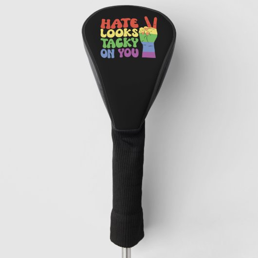 LGBT Hate sieht auf deiner Stolz Groovy tückisch a Golf Headcover (Vorderseite)