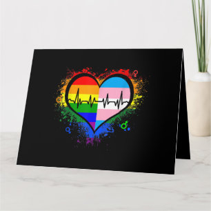 LGBT Heartbeat EKG Shirt Gay Lesbian Transgender L Karte