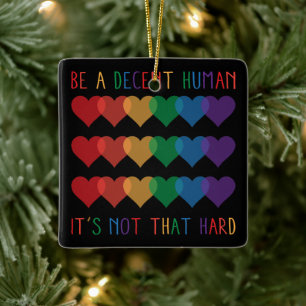 LGBT Herz Retro ein anständiger Mensch ist es nich Keramikornament