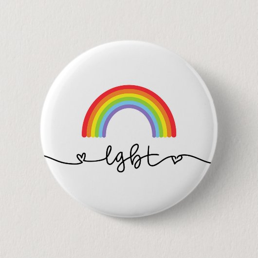 LGBT-Herzen und -Regenbogen Button (Vorderseite)
