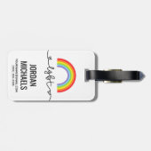 LGBT-Herzen und Regenbogen Gepäckanhänger (Rückseite horizontal)