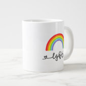 LGBT-Herzen und Regenbogen Jumbo-Tasse (Vorderseite Rechts)