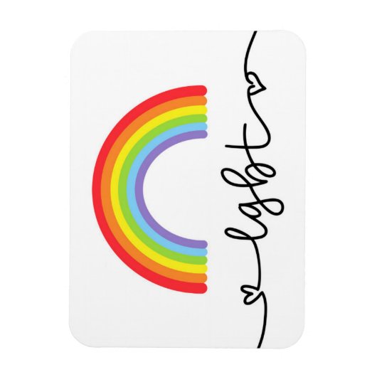 LGBT-Herzen und -Regenbogen Magnet (Vertikal)