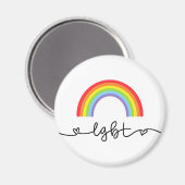 LGBT-Herzen und -Regenbogen Magnet (Vorderseite/Rückseite)
