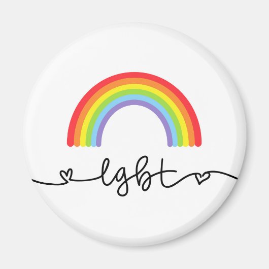 LGBT-Herzen und -Regenbogen Magnet (Vorne)