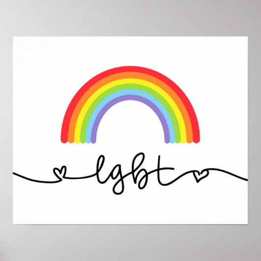 LGBT-Herzen und -Regenbogen Poster (Vorne)