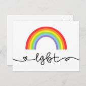 LGBT-Herzen und -Regenbogen Postkarte (Vorne/Hinten)