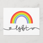 LGBT-Herzen und -Regenbogen Postkarte (Vorderseite)