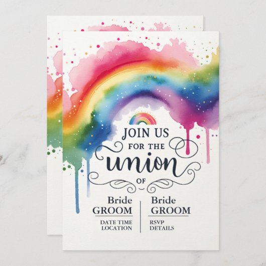 LGBT-Hochzeit Einladung (Vorne/Hinten)