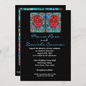 LGBT Hochzeit Einladung Zucker Schädel und Schmett (Vorne/Hinten)