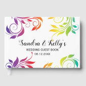 LGBT-Hochzeit mit Regenbogenfarben Gästebuch (Vorderseite)