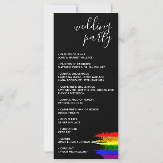 LGBT-Hochzeit mit schwarzem Paint Strokes Pride Fl (Rückseite)