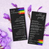 LGBT-Hochzeit mit schwarzem Paint Strokes Pride Fl