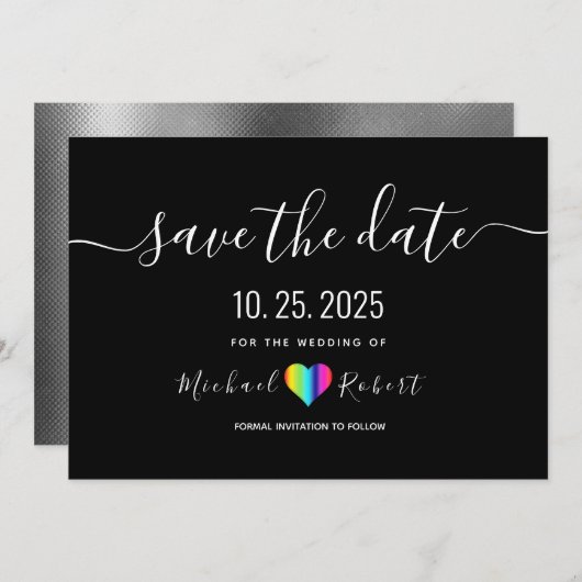 LGBT Hochzeit speichern Save The Date (Vorne/Hinten)