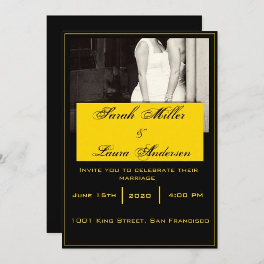 LGBT Hochzeits-Einladung Einladung (Vorne/Hinten)