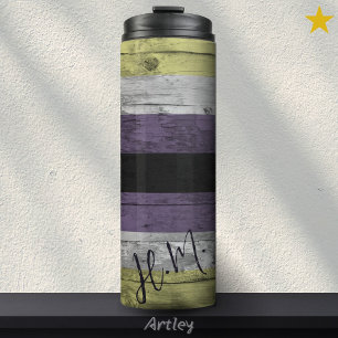 LGBT-Holzkörniger-Individuelle Name für nicht binä Thermosbecher