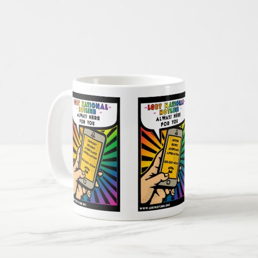 LGBT Hotline-Tasse Kaffeetasse (Vorderseite Links)