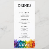 🌈 LGBT + hübscher Text mit Liebe Menükarte (Vorderseite)