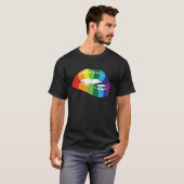LGBT Human Rights, LGBT PRIDE Rainbow Lips Gay Les T-Shirt (Vorne ganz)
