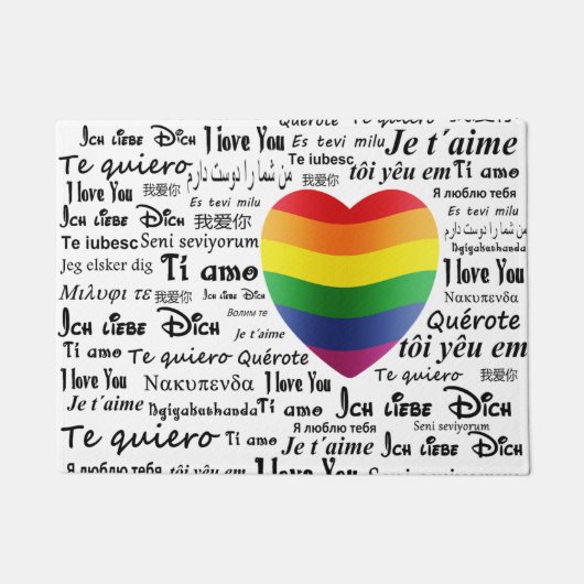 LGBT I Liebe Sie Fußmatte (Vorderseite)