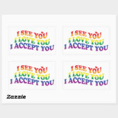 LGBT I Liebe Sie, ich akzeptiere Sie Rechteckiger Aufkleber (Blatt)